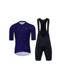 HOLOKOLO Kurzarm Radtrikot und Shorts - Set - Blau/Schwarz