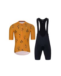 HOLOKOLO Kurzarm Radtrikot und Shorts - Set - Schwarz/Orange