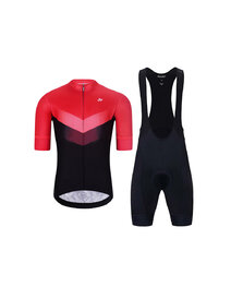 HOLOKOLO Kurzarm Radtrikot und Shorts - ARROW II - Schwarz/Rot