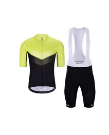 HOLOKOLO Kurzarm Radtrikot und Shorts - ARROW II - Schwarz/Grün