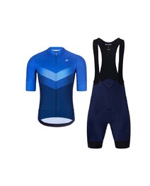 HOLOKOLO Kurzarm Radtrikot und Shorts - ARROW II - Blau