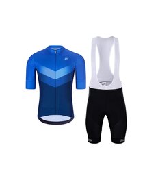 HOLOKOLO Kurzarm Radtrikot und Shorts - ARROW II - Blau/Schwarz