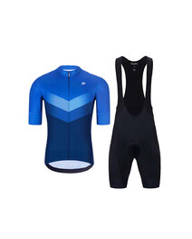 HOLOKOLO Kurzarm Radtrikot und Shorts - ARROW II - Blau/Schwarz