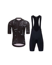HOLOKOLO Kurzarm Radtrikot und Shorts - PASSION - Schwarz/Weiß