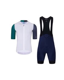 HOLOKOLO Kurzarm Radtrikot und Shorts - PERFORMANCE - Weiß/Lila/Blau/mehrfarbig