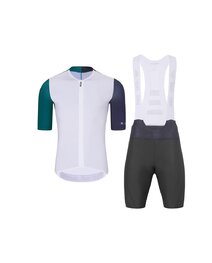 HOLOKOLO Kurzarm Radtrikot und Shorts - PERFORMANCE - Weiß/Lila