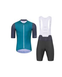 HOLOKOLO Kurzarm Radtrikot und Shorts - PERFORMANCE - Lila/Grün