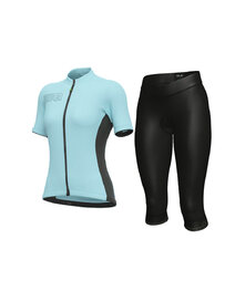 ALÉ Kurzarm Radtrikot und Shorts - COLOR BLOCK LADY - Schwarz/Blau