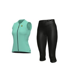 ALÉ Kurzarm Radtrikot und Shorts - COLOR BLOCK LADY - Schwarz/Blau