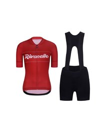 RIVANELLE Kurzarm Radtrikot und Shorts - GEAR UP  - Schwarz/Weiß