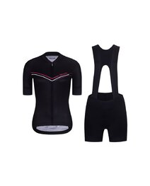 RIVANELLE Kurzarm Radtrikot und Shorts - LEVEL UP  - Schwarz/Weiß