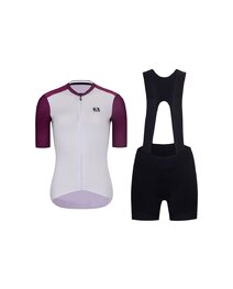 RIVANELLE Kurzarm Radtrikot und Shorts - TECHNICAL  - Weiß/Schwarz/bordeaux