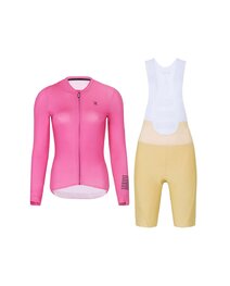 RIVANELLE Kurzarm Radtrikot und Shorts - VICTORIOUS ELITE - Beige/Rosa