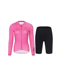 HOLOKOLO Langarm Radtrikot und Hose - VICTORIOUS ELITE - Rosa/Schwarz