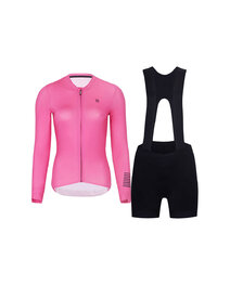 RIVANELLE Langarm Radtrikot und Hose - VICTORIOUS ELITE - Schwarz/Rosa