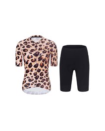 RIVANELLE Kurzarm Radtrikot und Shorts - WILDCAT II - Braun/Schwarz