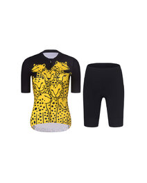 RIVANELLE Kurzarm Radtrikot und Shorts - CHEETAH II - Schwarz/Gelb