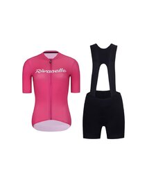 RIVANELLE Kurzarm Radtrikot und Shorts - DRAW UP  - Schwarz/Rosa