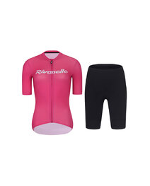 RIVANELLE Kurzarm Radtrikot und Shorts - DRAW UP - Schwarz/Rosa