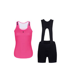 HOLOKOLO Kurzarm Radtrikot und Shorts - SPARK ELITE - Rosa/Schwarz