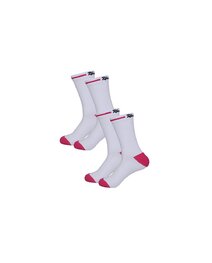 RIVANELLE Klassische Fahrradsocken - COMPETE 2PAK - Weiß/Rosa