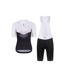 RIVANELLE Kurzarm Radtrikot und Shorts - ARROW II - Schwarz/Weiß