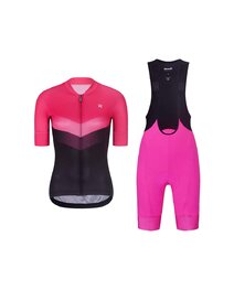 RIVANELLE Kurzarm Radtrikot und Shorts - ARROW II - Rosa/Schwarz