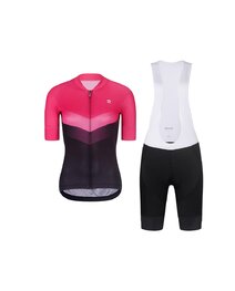 RIVANELLE Kurzarm Radtrikot und Shorts - ARROW II - Rosa/Schwarz