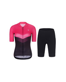 RIVANELLE Kurzarm Radtrikot und Shorts - ARROW II - Schwarz/Rosa