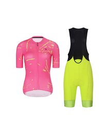 RIVANELLE Kurzarm Radtrikot und Shorts - PASSION - Gelb/Rosa