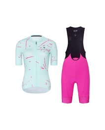 RIVANELLE Kurzarm Radtrikot und Shorts - PASSION - Blau/Rosa