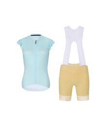 RIVANELLE Kurzarm Radtrikot und Shorts - FLAIR - Hellblau/Beige
