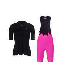 RIVANELLE Kurzarm Radtrikot und Shorts - GRACE - Schwarz/Rosa