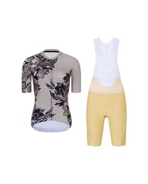 RIVANELLE Kurzarm Radtrikot und Shorts - BAROC - Schwarz/Beige