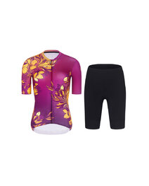 RIVANELLE Kurzarm Radtrikot und Shorts - BAROC - Gelb/Lila