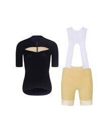 RIVANELLE Kurzarm Radtrikot und Shorts - GLAMOR - Schwarz/Beige