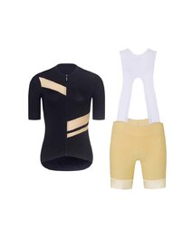 RIVANELLE Kurzarm Radtrikot und Shorts - GLAMOR - Schwarz/Beige