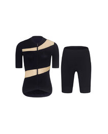 RIVANELLE Kurzarm Radtrikot und Shorts - GLAMOR - Beige/Schwarz