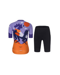 RIVANELLE Kurzarm Radtrikot und Shorts - STALLION - Orange/Lila