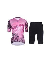 RIVANELLE Kurzarm Radtrikot und Shorts - ROSESCAPE - Rosa/Lila