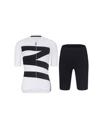 RIVANELLE Kurzarm Radtrikot und Shorts - MISSVELOAIRE - Schwarz/Weiß