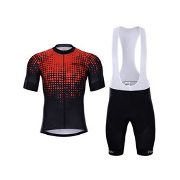 HOLOKOLO Kurzarm Radtrikot und Shorts - FROSTED - Schwarz/Rot