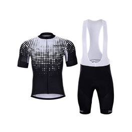HOLOKOLO Kurzarm Radtrikot und Shorts - FROSTED - Schwarz/Weiß
