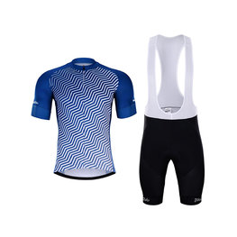 HOLOKOLO Kurzarm Radtrikot und Shorts - DAYBREAK - Weiß/Blau/Schwarz