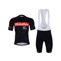 HOLOKOLO Kurzarm Radtrikot und Shorts - OBSIDIAN - Rot/Schwarz