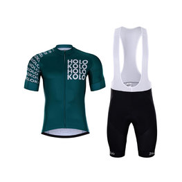 HOLOKOLO Kurzarm Radtrikot und Shorts - SHAMROCK - Blau/Schwarz