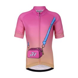 HOLOKOLO Kurzarm Fahrradtrikot - CANDYBAG KIDS - Gelb/Rosa