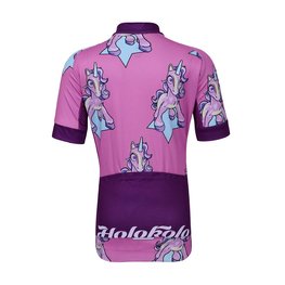 HOLOKOLO Kurzarm Fahrradtrikot - UNICORNS KIDS - Rosa/mehrfarbig