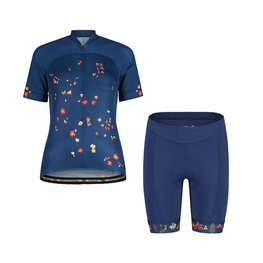 MALOJA Kurzarm Radtrikot und Shorts - TRECIMEM. - Blau