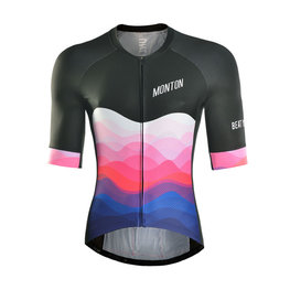 MONTON Kurzarm Fahrradtrikot - EASE - Schwarz/Rosa